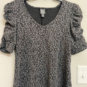 Black and gray dress blouse